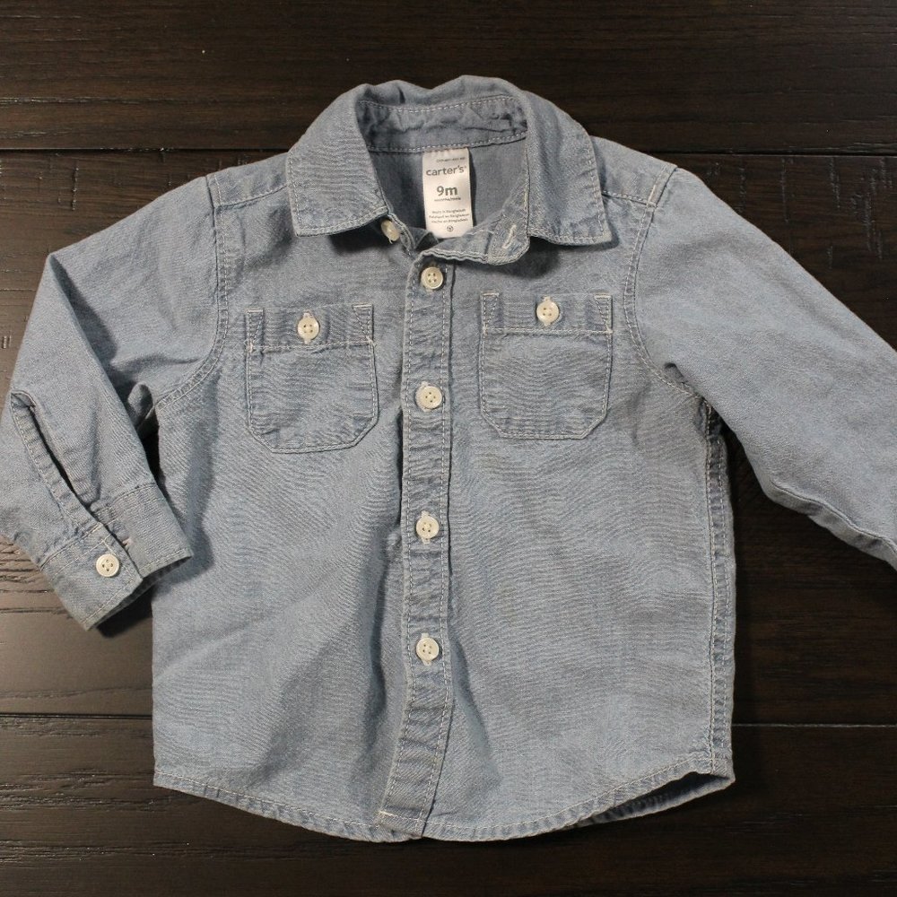Kids/Baby Denim Button Up Shirt Size 9 months